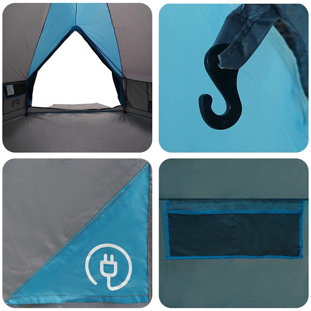 Teepee Tent voor 10 Personen 10-persoons Blauw en Grijs