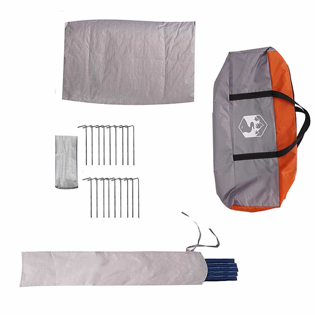 Teepee Tent voor 10 Personen 10-persoons Grijs en Oranje