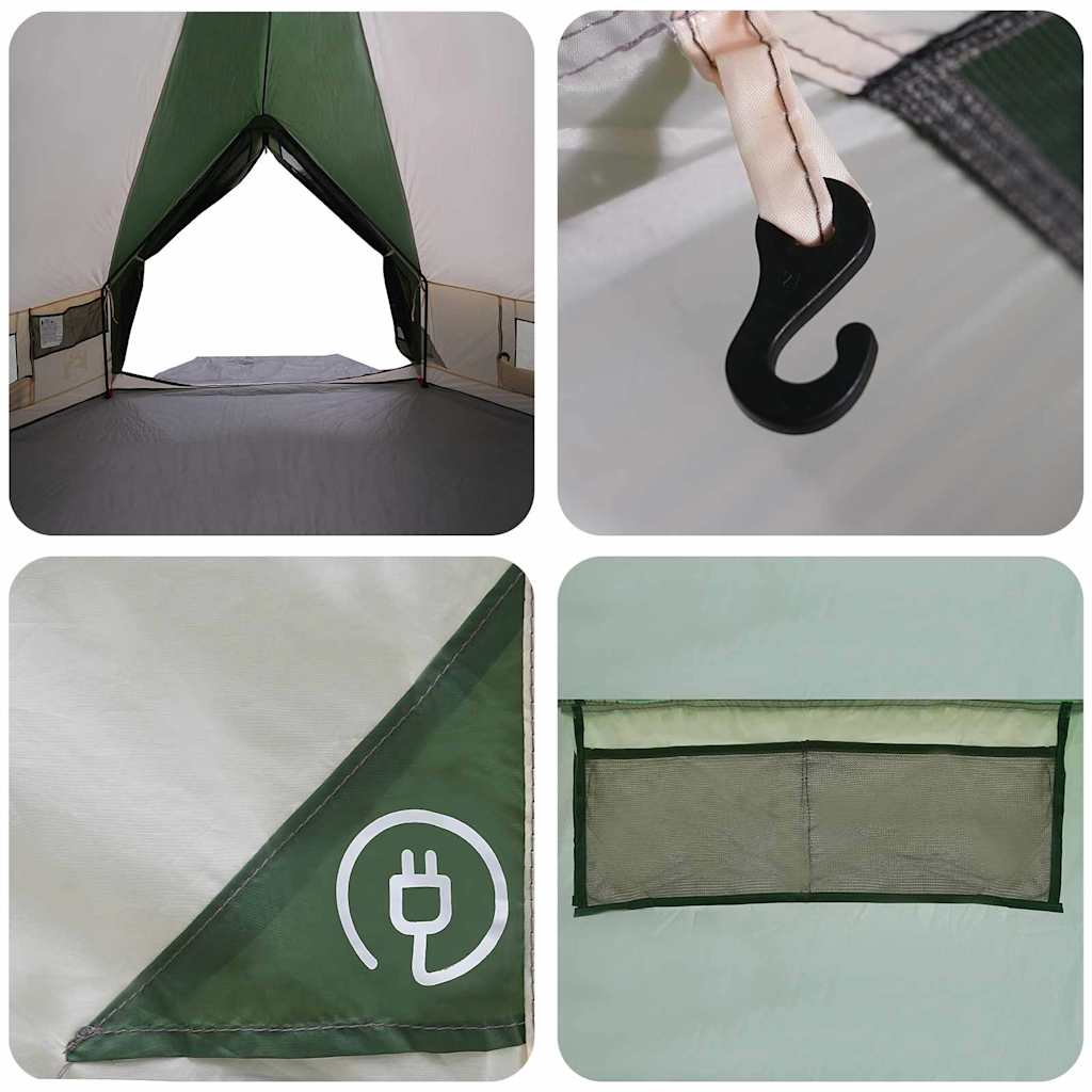 Teepee Tent 8-Persoon 8-persoons Groen en Wit