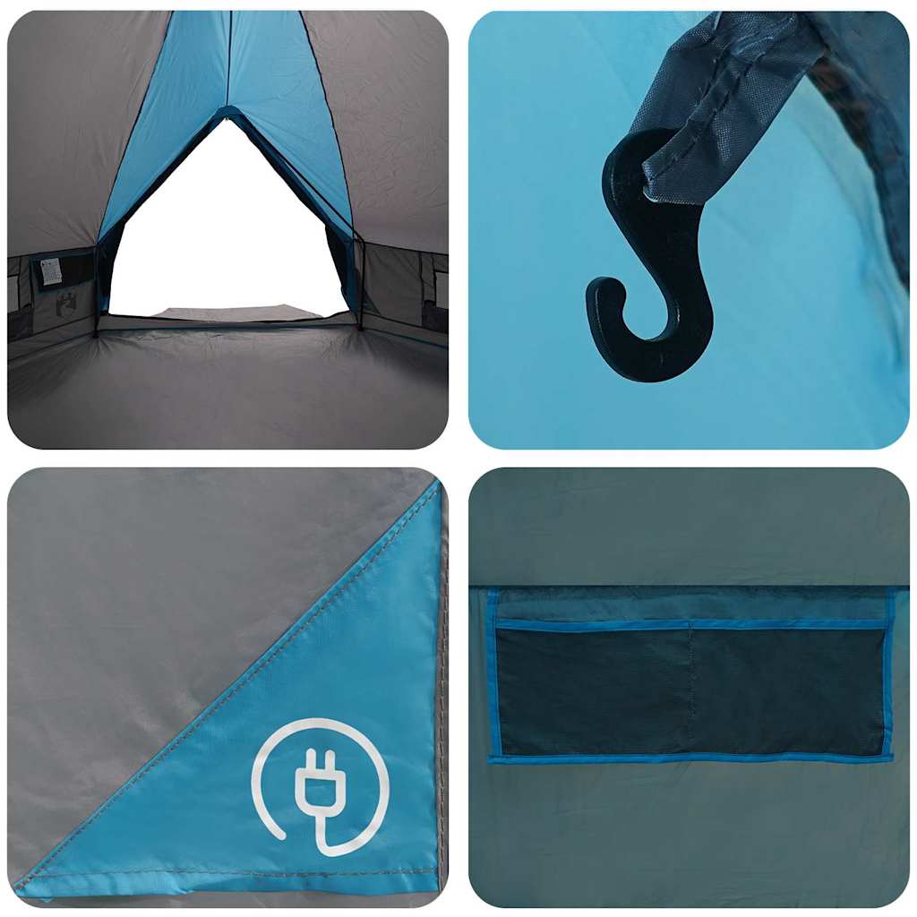 Teepee Tent 8-Persoon 8-persoons Blauw en Grijs