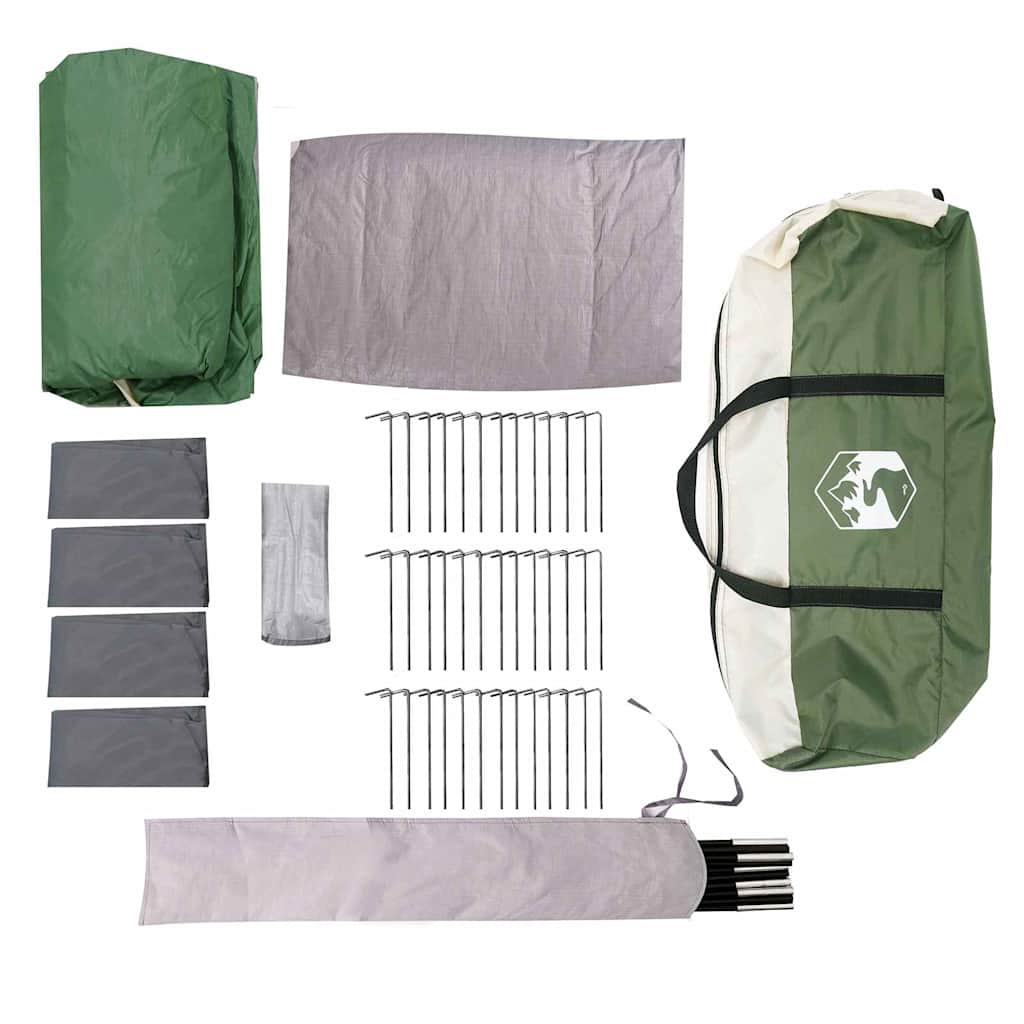 Gezinstent voor 20 personen Groen en Wit 745 x 700 x 217 cm