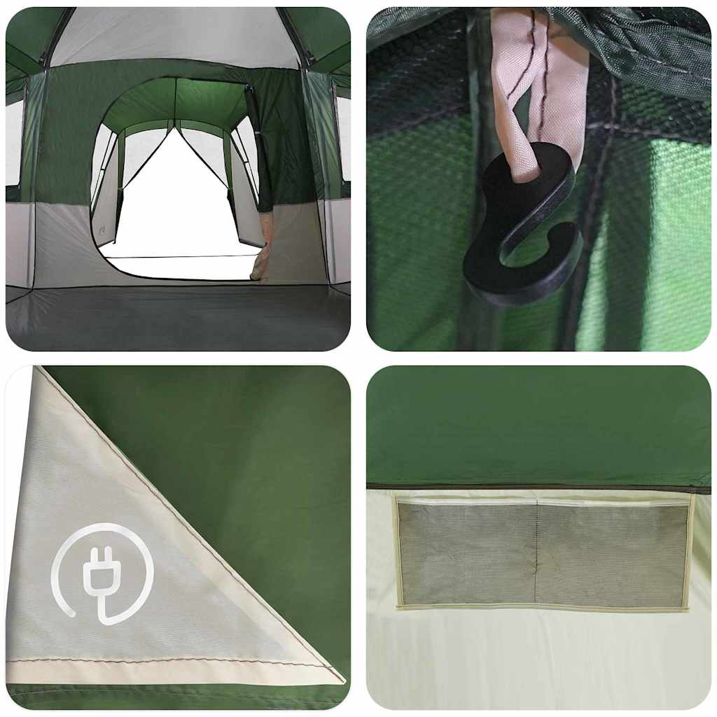 Gezinstent voor 20 personen Groen en Wit 745 x 700 x 217 cm