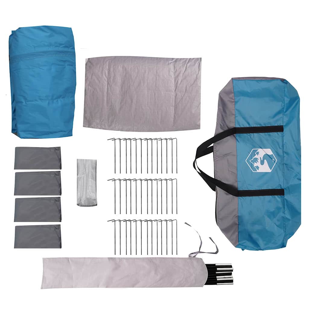 Gezinstent voor 20 personen Blauw en Grijs 745 x 700 x 217 cm