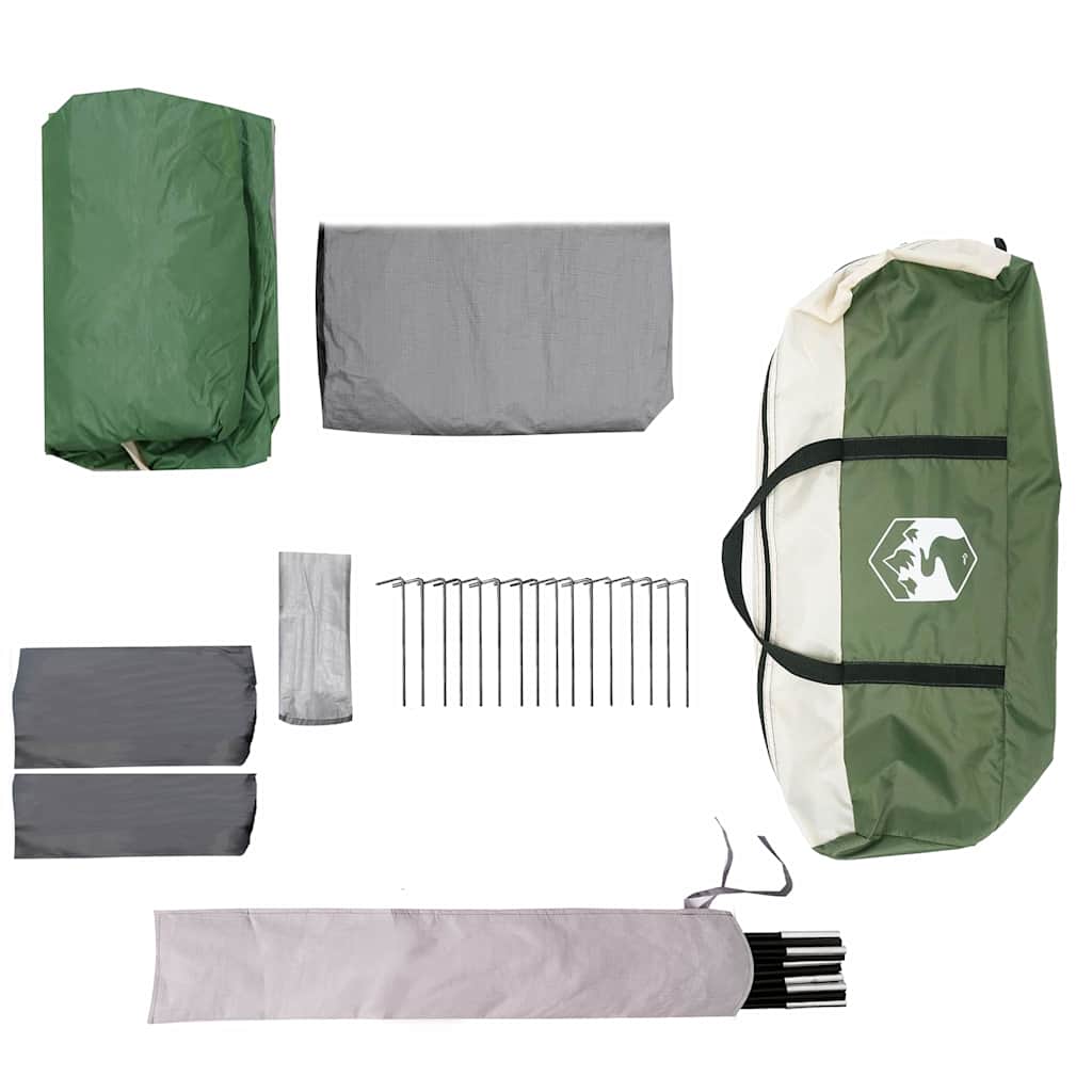 Familietent voor 10 personen Groen en Grijs 460 x 430 x 214 cm