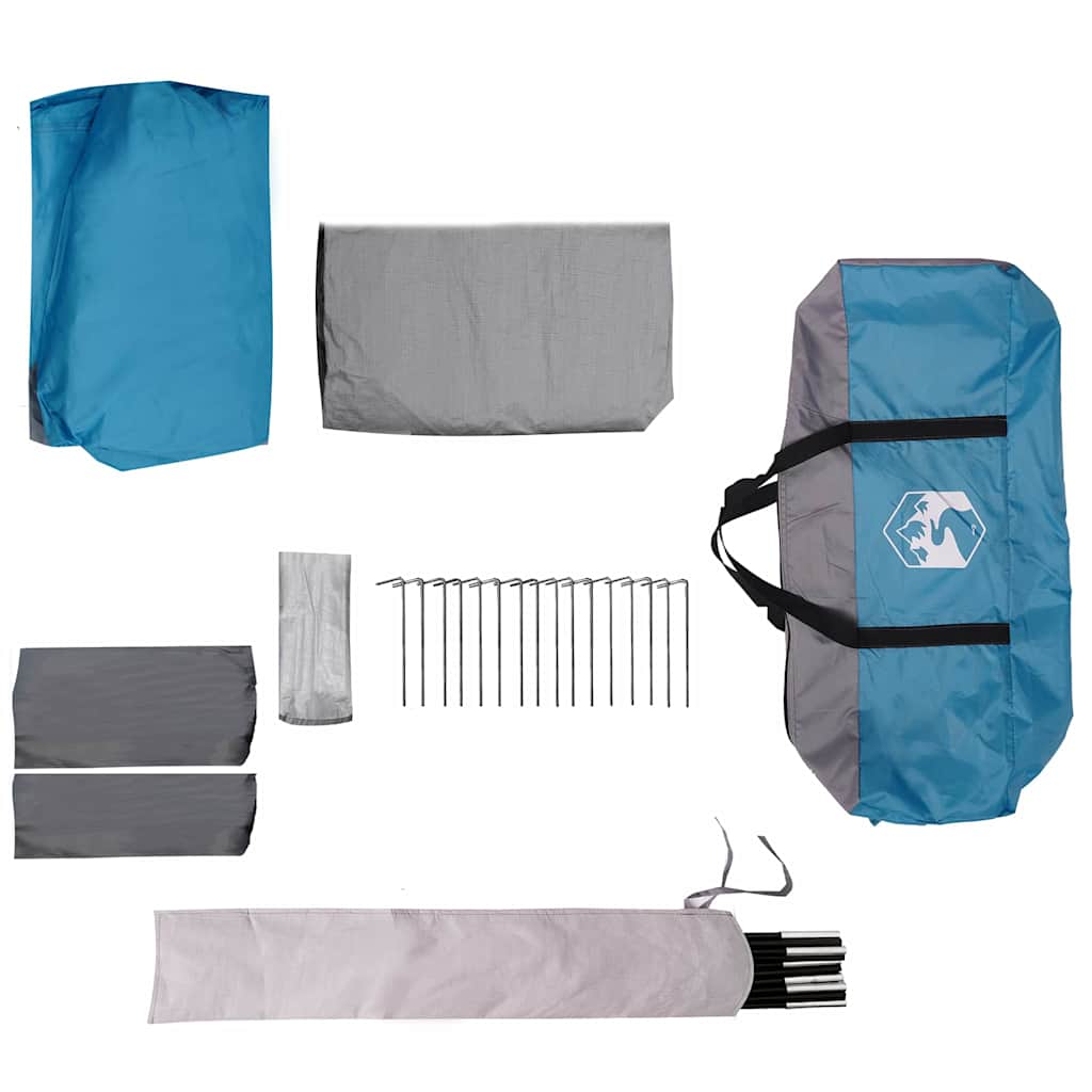 Familietent voor 10 personen Blauw en Grijs 460 x 430 x 214 cm