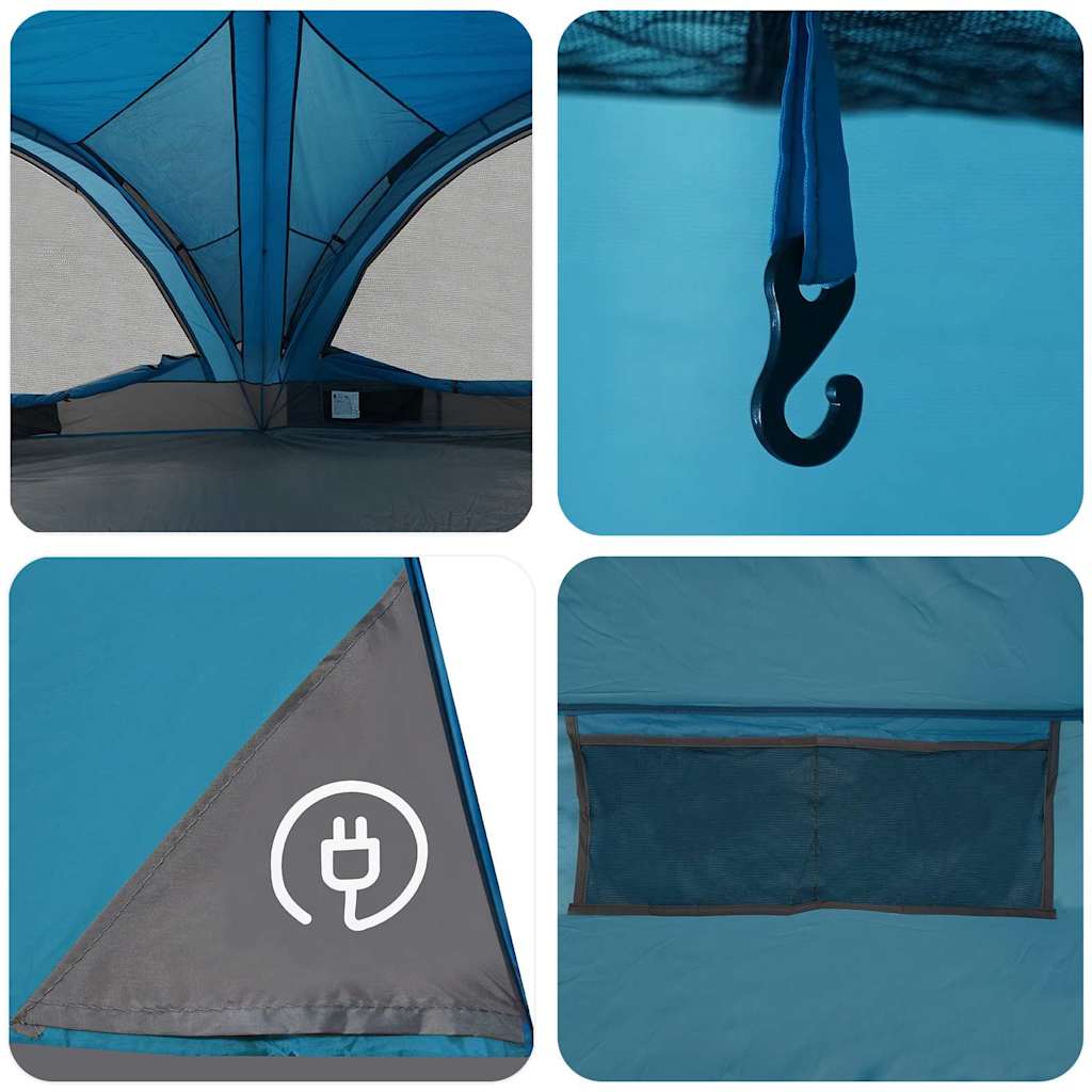 Familietent voor 10 personen Blauw en Grijs 460 x 430 x 214 cm