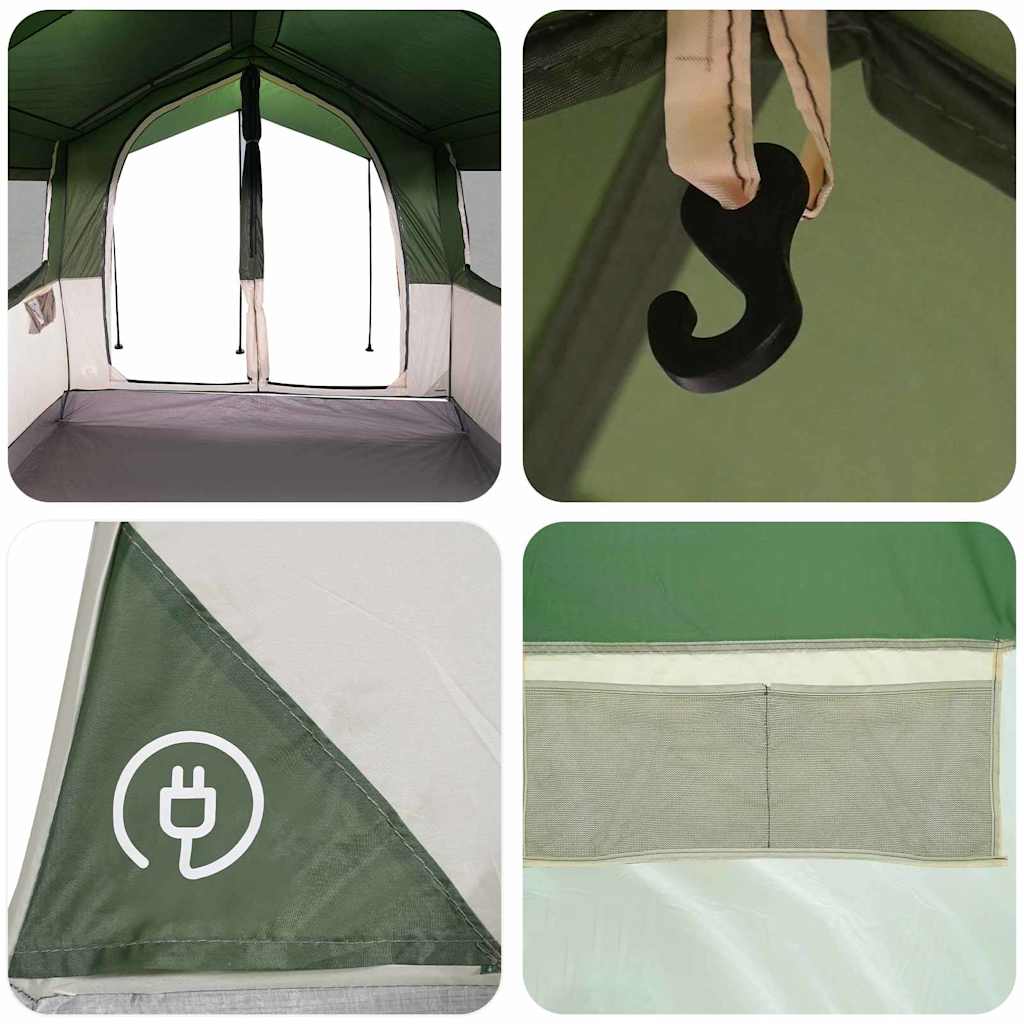 Familietent voor 4 Personen Groen en Wit 324 x 255 x 230 cm