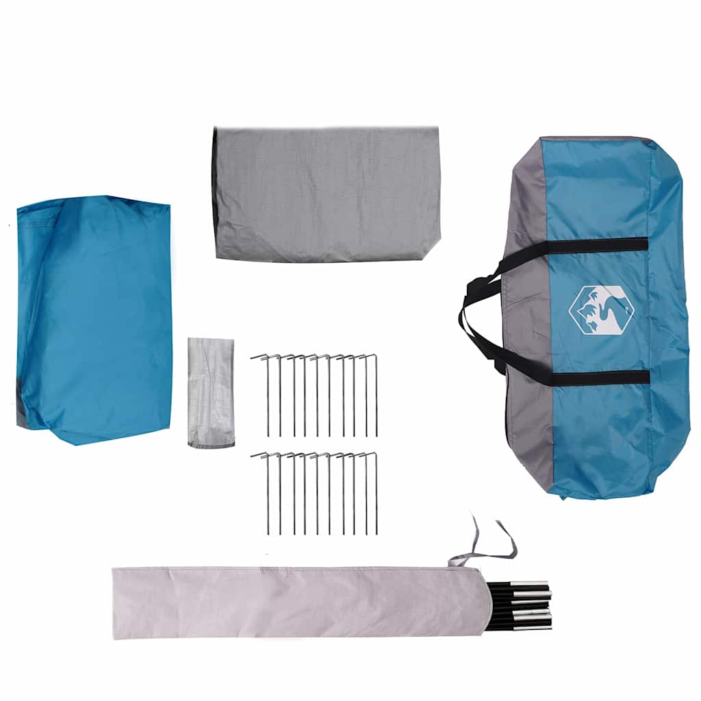 Familietent voor 4 Personen Blauw en Grijs 324 x 255 x 230 cm