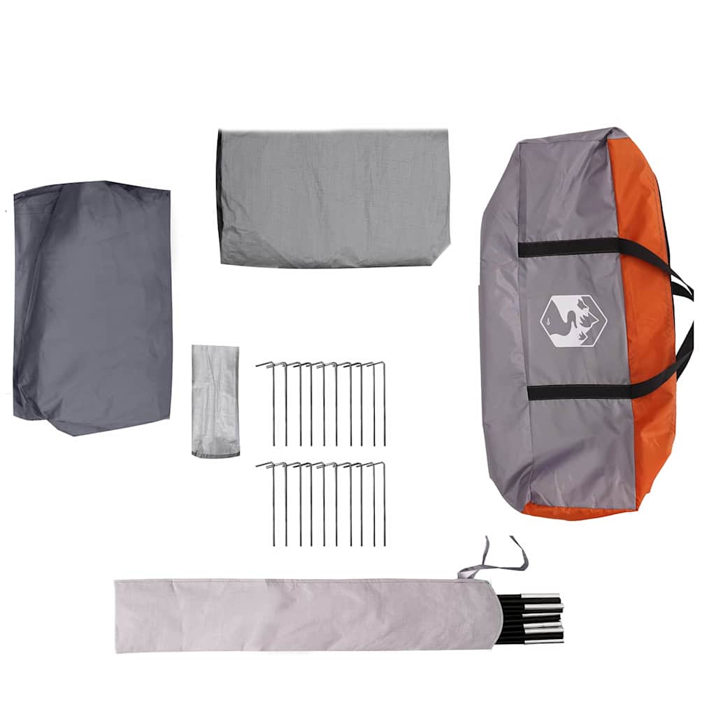 Familietent voor 4 Personen Grijs en Oranje 324 x 255 x 230 cm