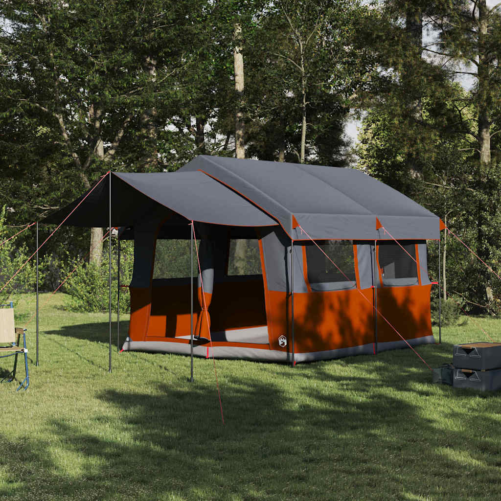Familietent voor 4 Personen Grijs en Oranje 324 x 255 x 230 cm