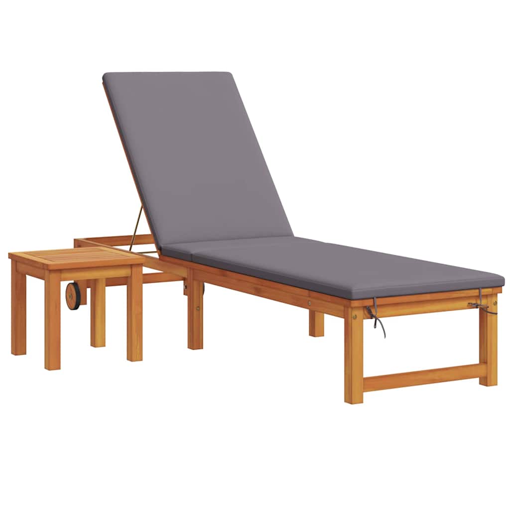 Ligstoel 2 st Massief Acaciahout Bruin
