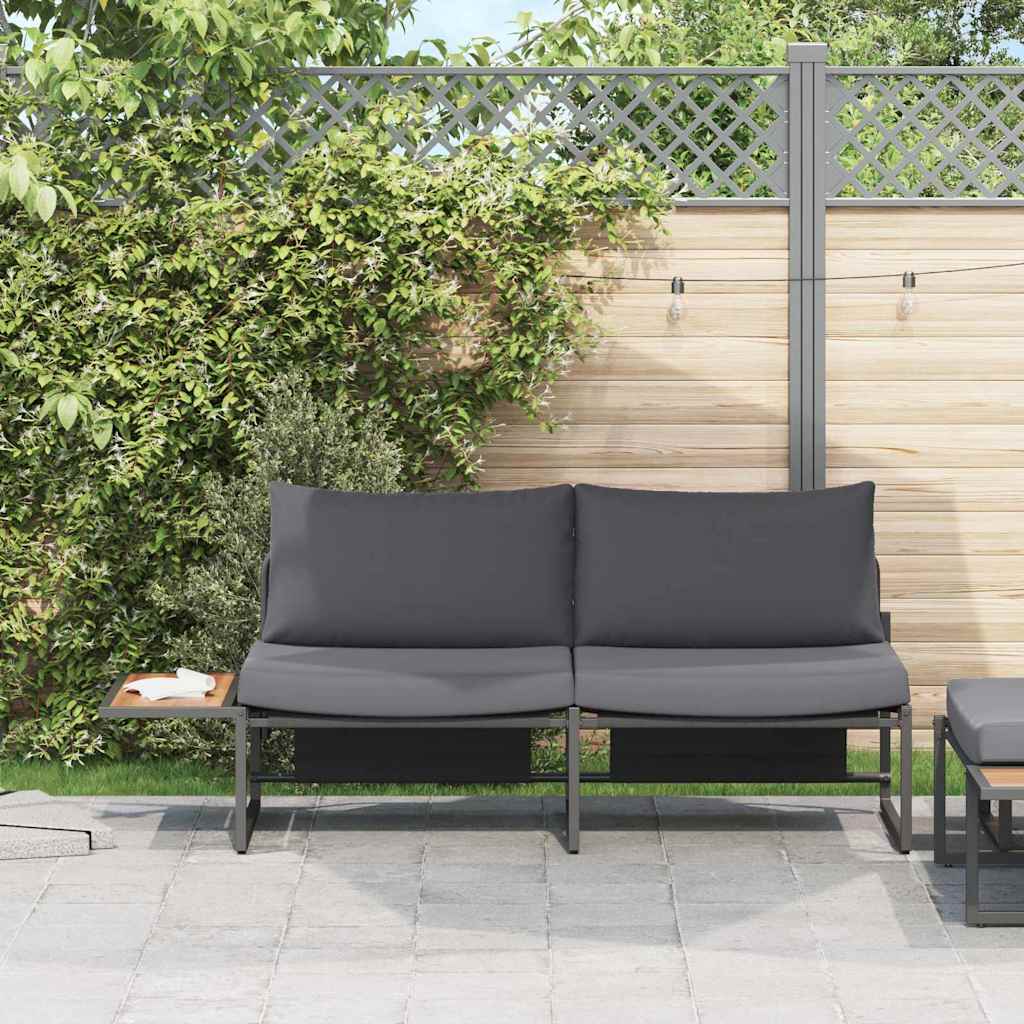 Tuinbank met kussen Antraciet 200,5 x 70 x 85,5 cm Staal
