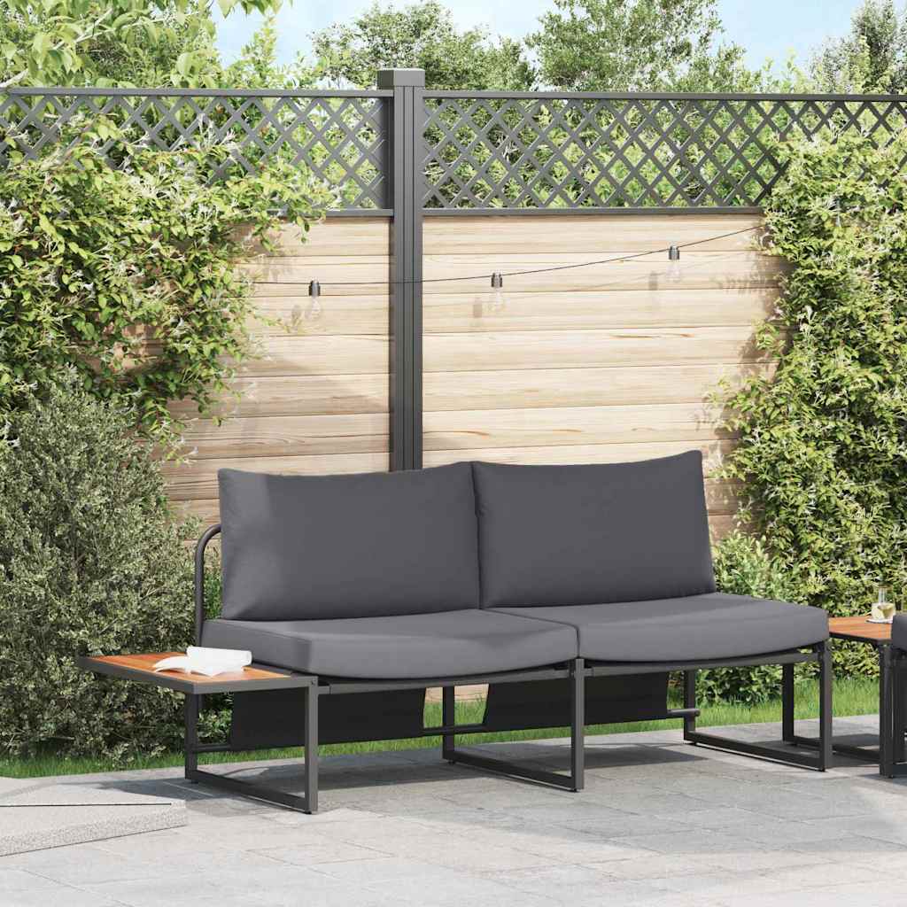 Tuinbank met kussen Antraciet 200,5 x 70 x 85,5 cm Staal