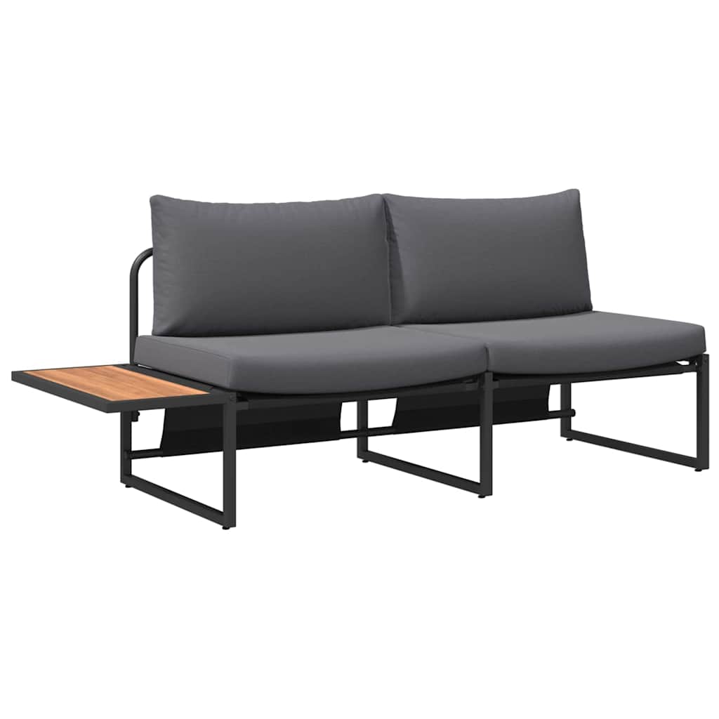 Tuinbank met kussen Antraciet 200,5 x 70 x 85,5 cm Staal