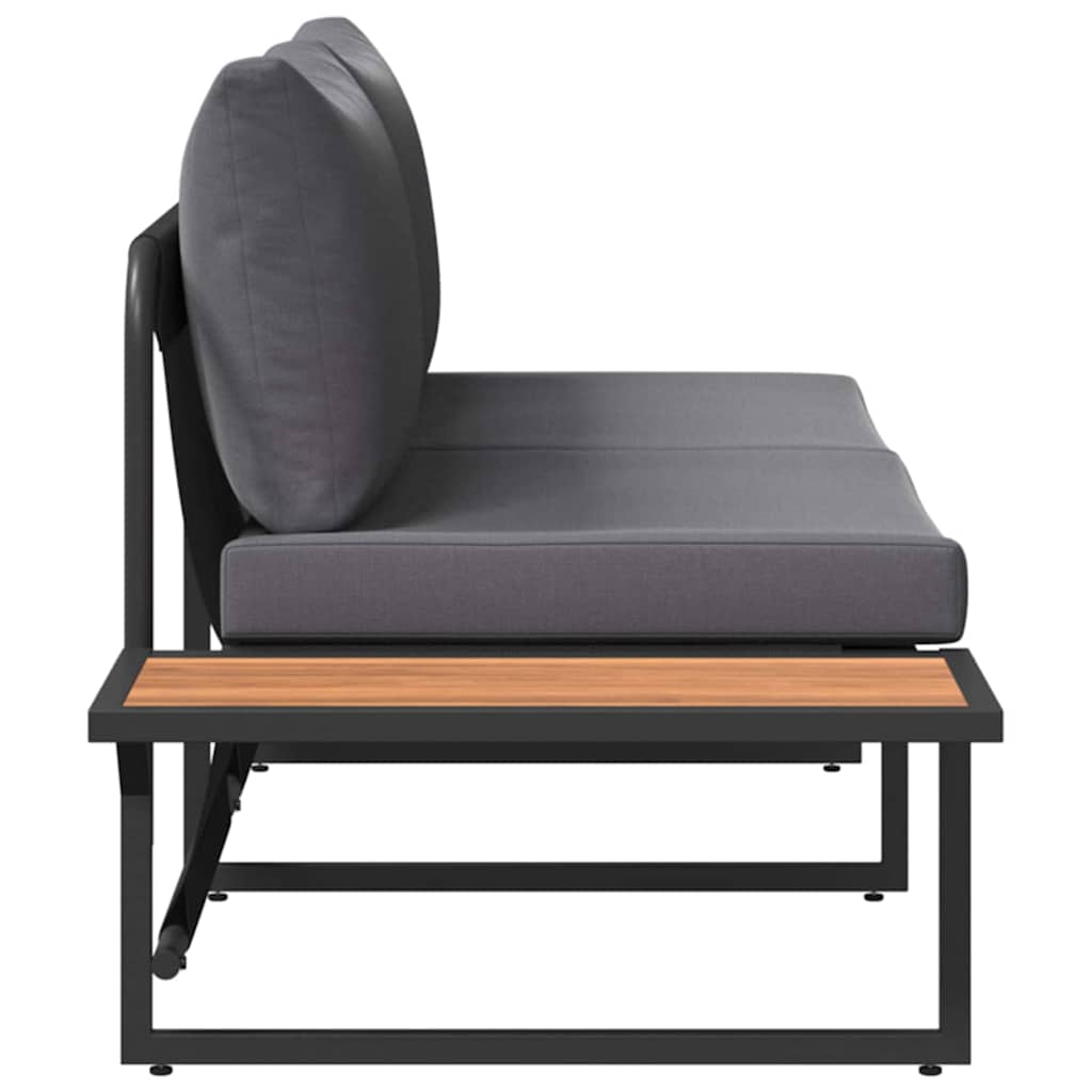 Tuinbank met kussen Antraciet 200,5 x 70 x 85,5 cm Staal