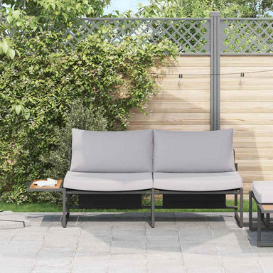 Tuinbank met kussen Lichtgrijs 200,5 x 70 x 85,5 cm Staal