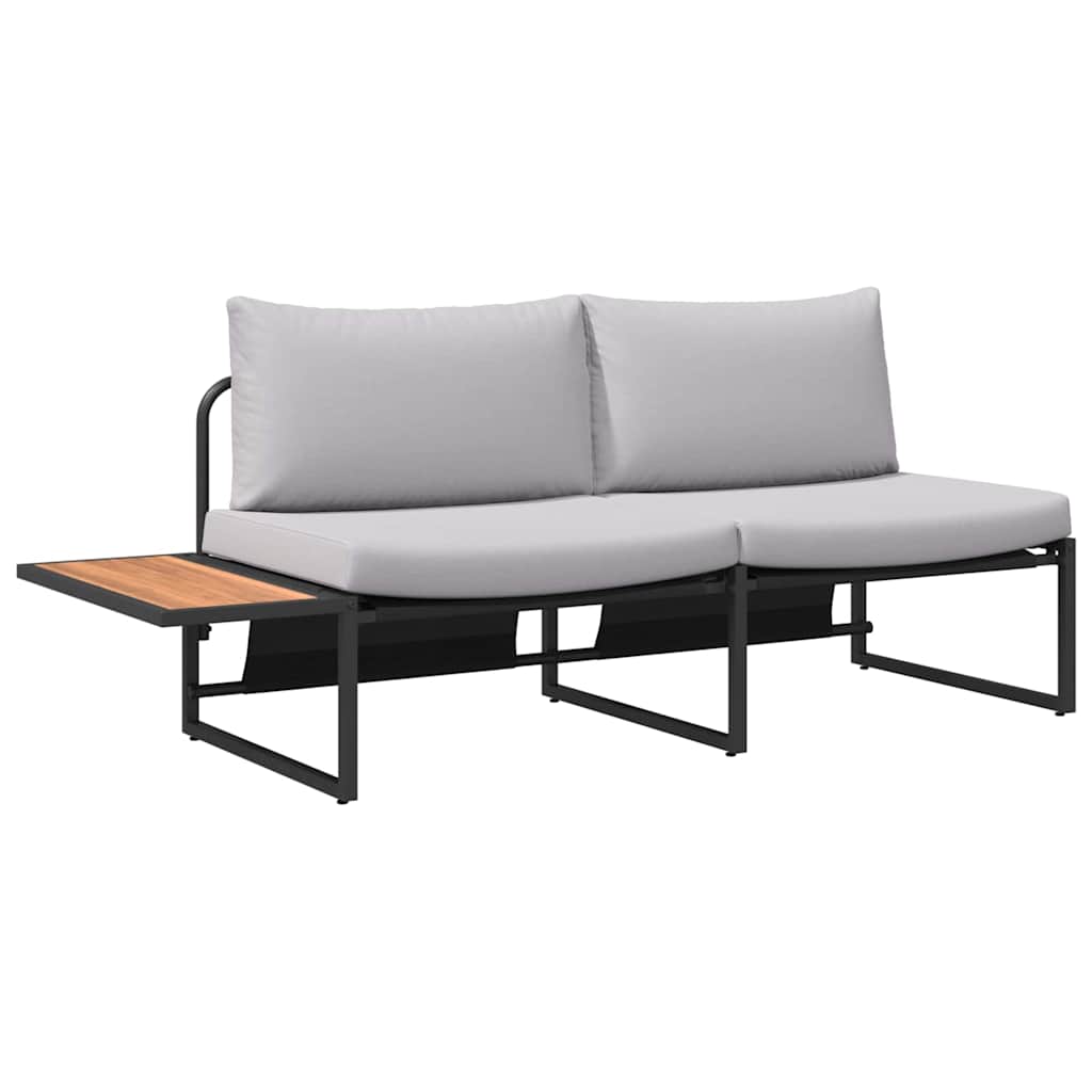Tuinbank met kussen Lichtgrijs 200,5 x 70 x 85,5 cm Staal