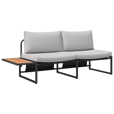 Tuinbank met kussen Lichtgrijs 200,5 x 70 x 85,5 cm Staal