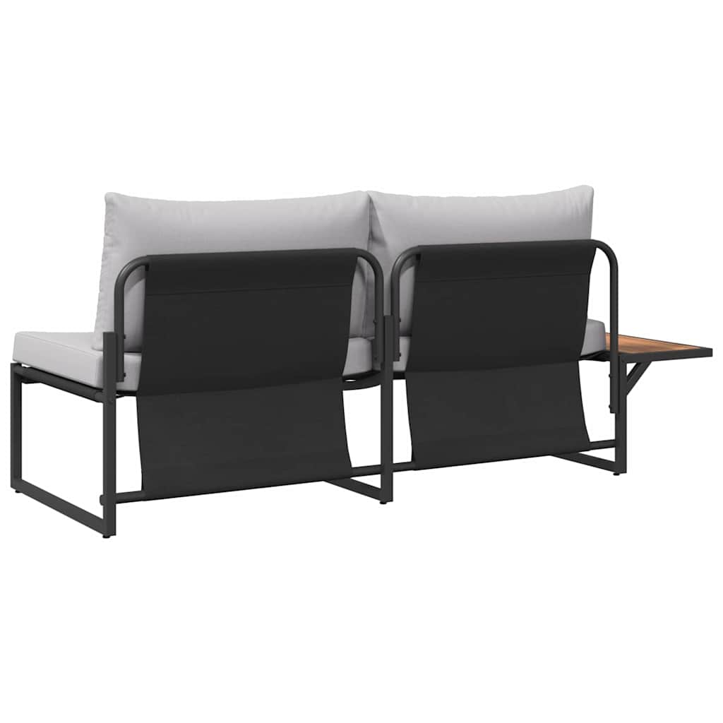 Tuinbank met kussen Lichtgrijs 200,5 x 70 x 85,5 cm Staal