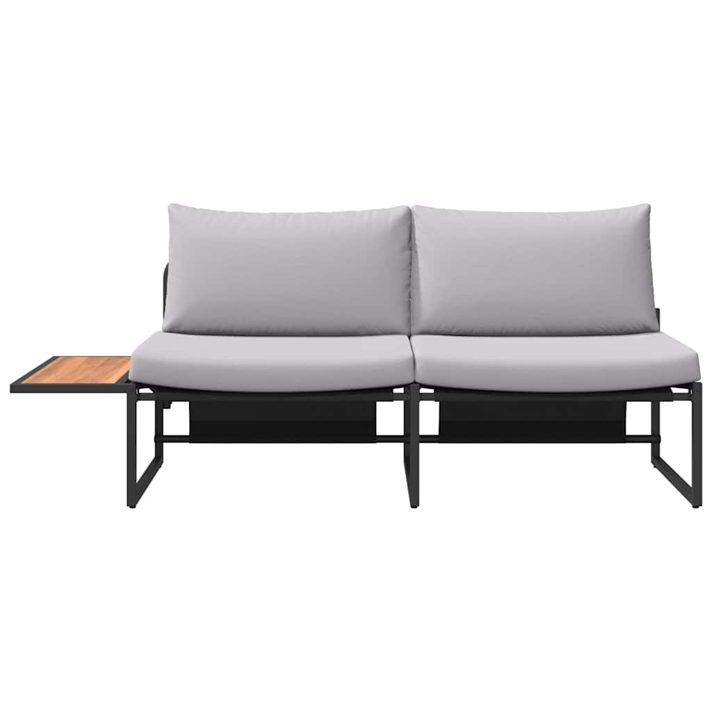 Tuinbank met kussen Lichtgrijs 200,5 x 70 x 85,5 cm Staal