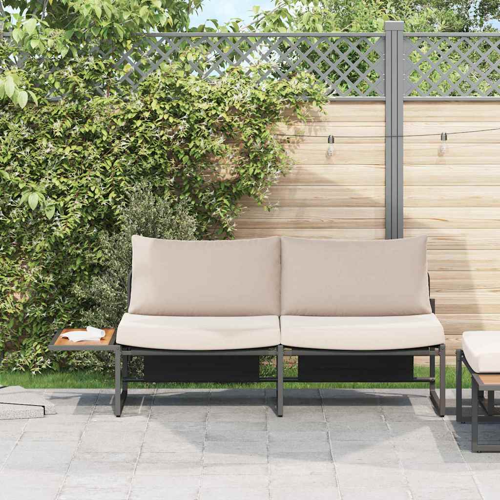 Tuinbank met kussen met kussen Taupe 200,5 x 70 x 85,5 cm Staal