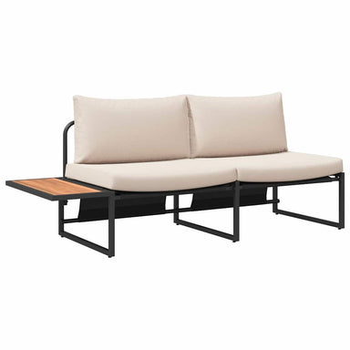 Tuinbank met kussen met kussen Taupe 200,5 x 70 x 85,5 cm Staal