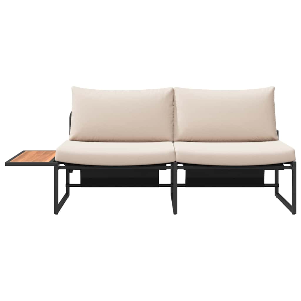 Tuinbank met kussen met kussen Taupe 200,5 x 70 x 85,5 cm Staal