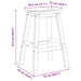 Barkruk 2 st Wit 52 x 43 x 73,5 cm HDPE
