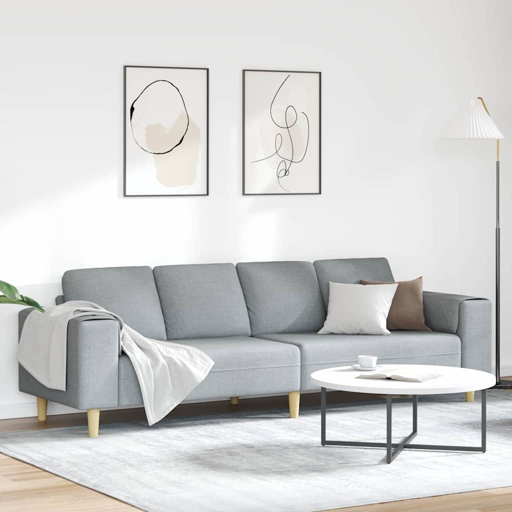 Woonkamer Bank Lichtgrijs 250 x 77 x 76 cm Polyester