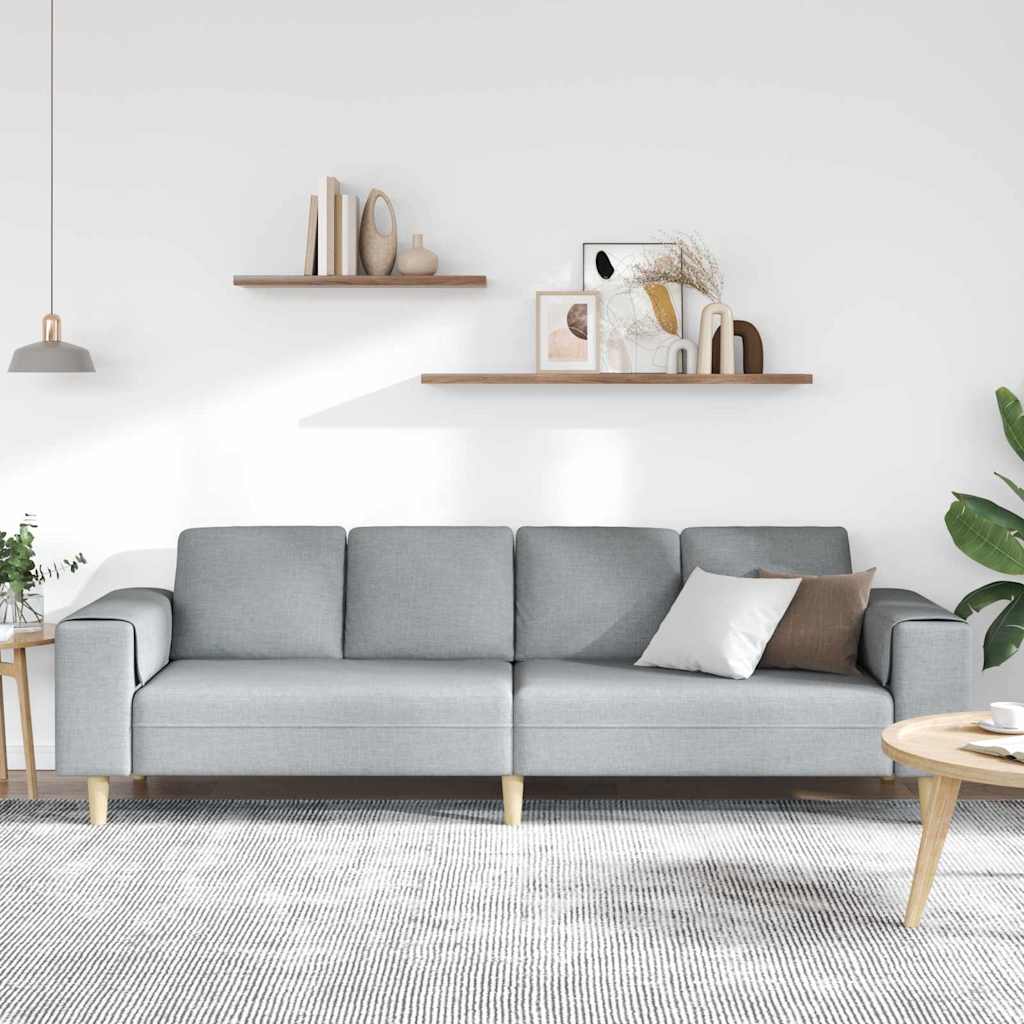 Woonkamer Bank Lichtgrijs 250 x 77 x 76 cm Polyester