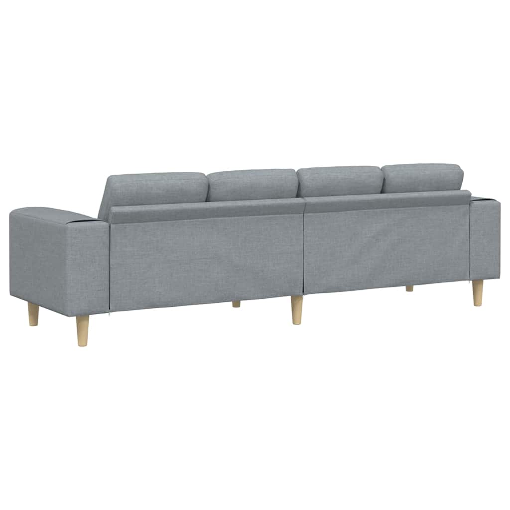 Woonkamer Bank Lichtgrijs 250 x 77 x 76 cm Polyester