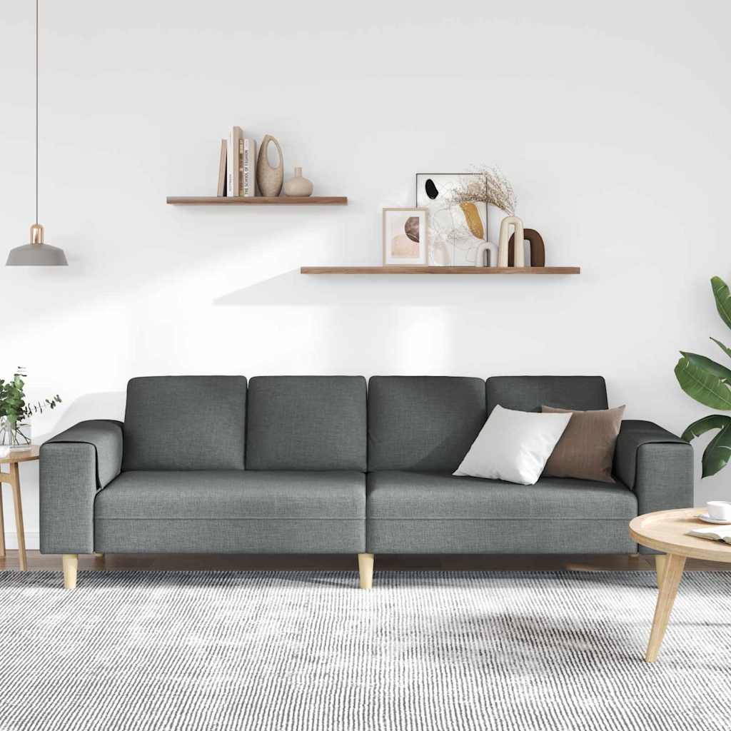 Woonkamer Bank Donkergrijs 250 x 77 x 76 cm Polyester