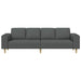 Woonkamer Bank Donkergrijs 250 x 77 x 76 cm Polyester