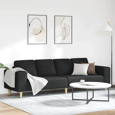 Woonkamer Bank Zwart 250 x 77 x 76 cm Polyester