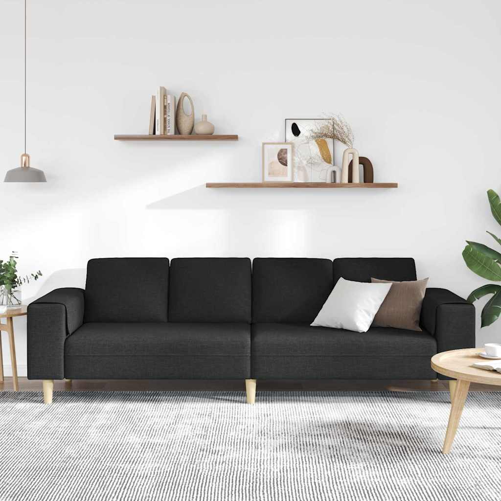 Woonkamer Bank Zwart 250 x 77 x 76 cm Polyester