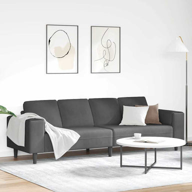Bank Donkergrijs 250 x 77 x 76 cm Katoen Stof