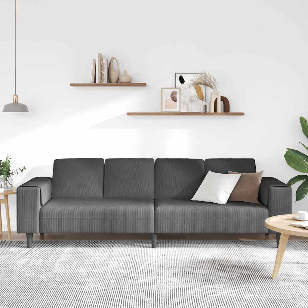 Bank Donkergrijs 250 x 77 x 76 cm Katoen Stof