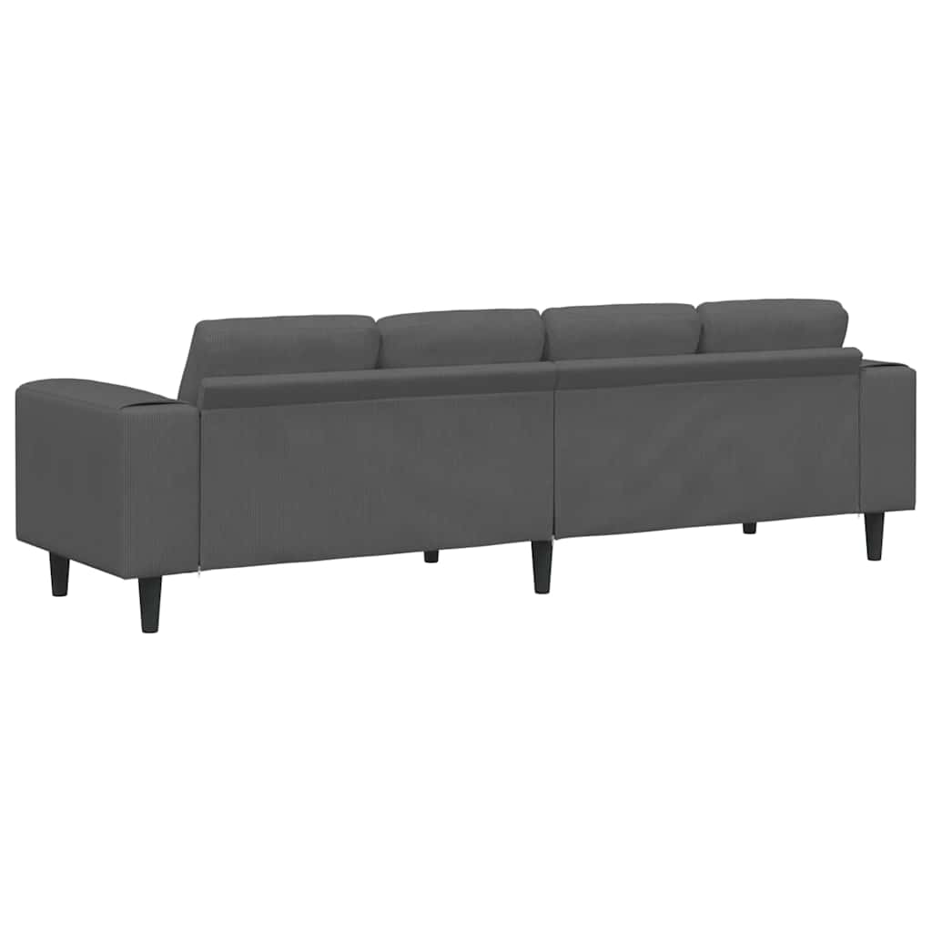 Bank Donkergrijs 250 x 77 x 76 cm Katoen Stof