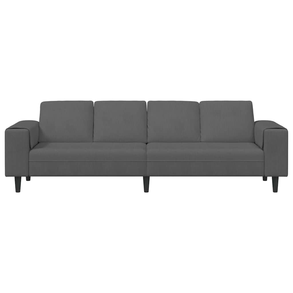 Bank Donkergrijs 250 x 77 x 76 cm Katoen Stof