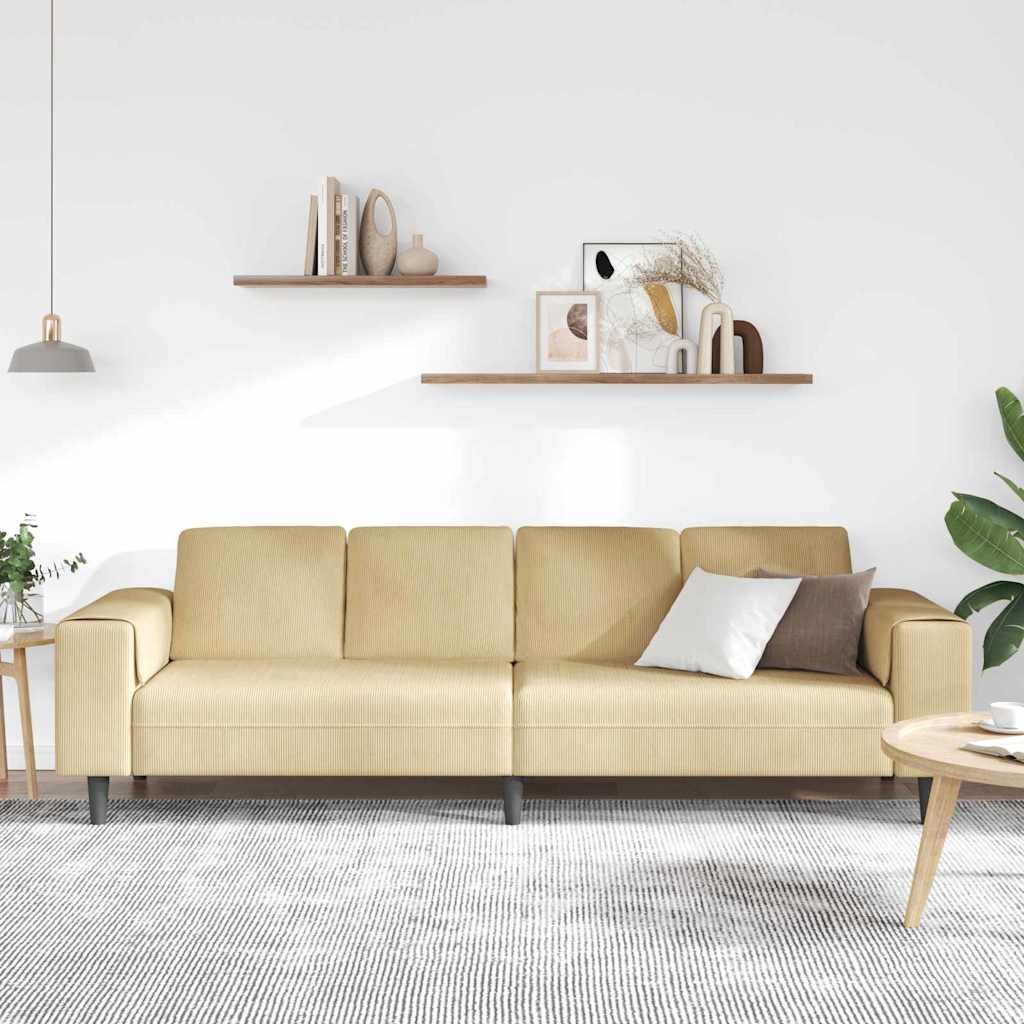 Bank Grijs groen 250 x 77 x 76 cm Katoen Stof