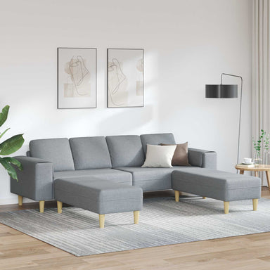 Woonkamer Bank 3 st Lichtgrijs Polyester