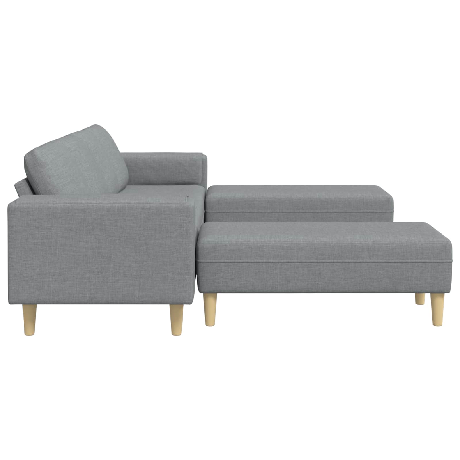 Woonkamer Bank 3 st Lichtgrijs Polyester
