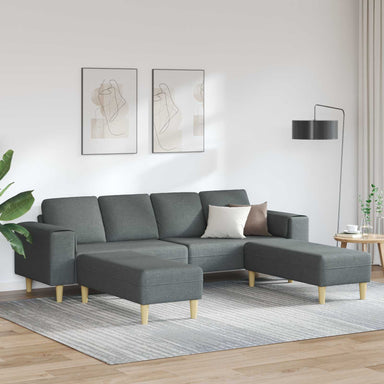 Woonkamer Bank 3 st Donkergrijs Polyester