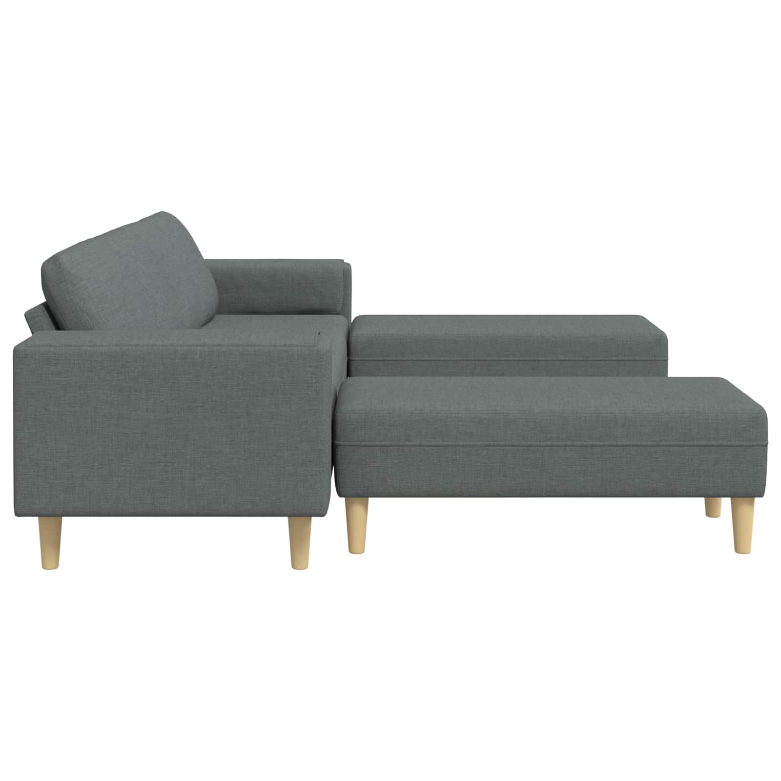 Woonkamer Bank 3 st Donkergrijs Polyester