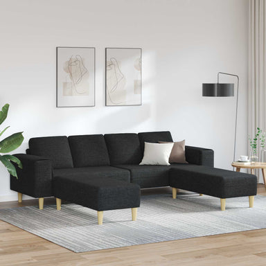 Woonkamer Bank 3 st Zwart Polyester