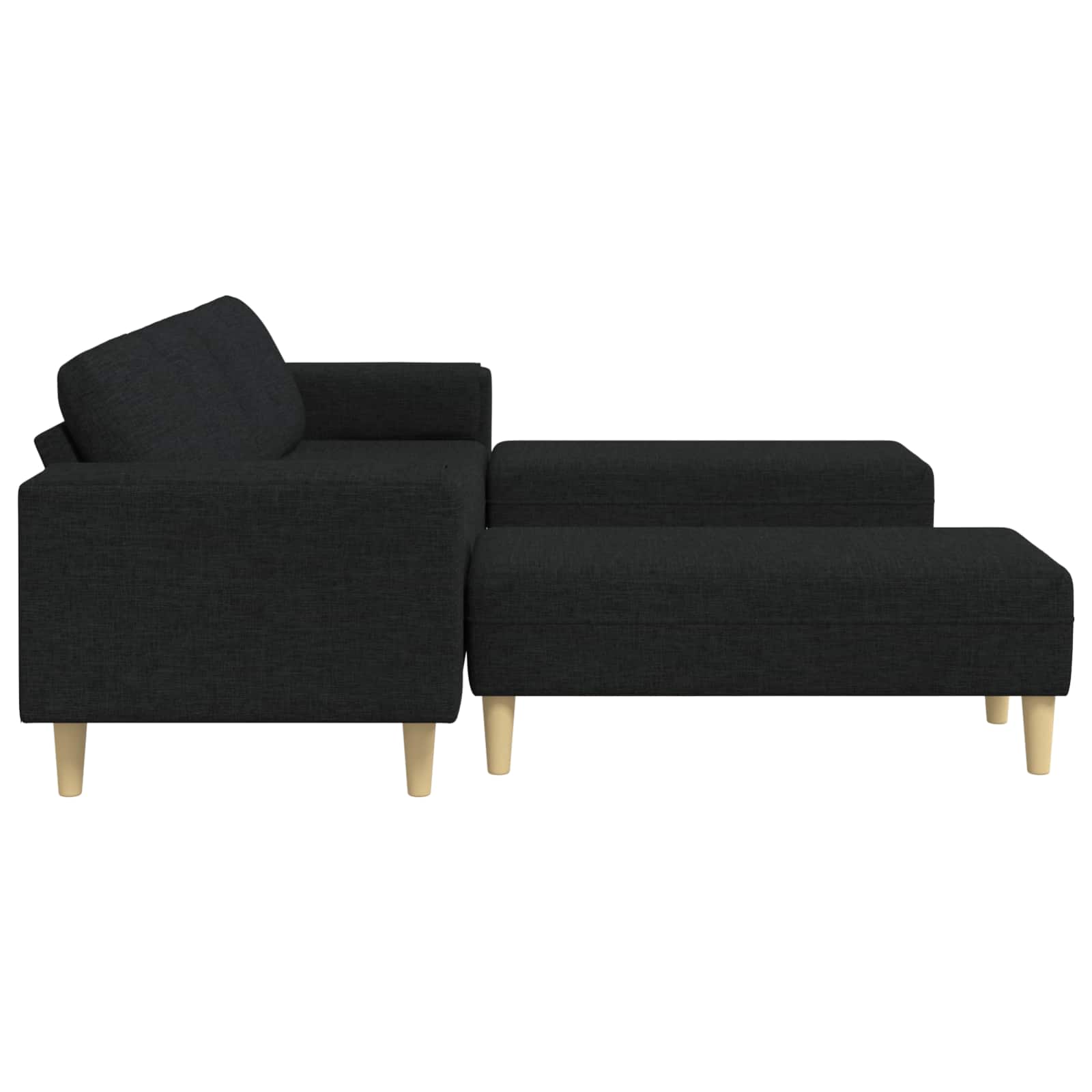 Woonkamer Bank 3 st Zwart Polyester