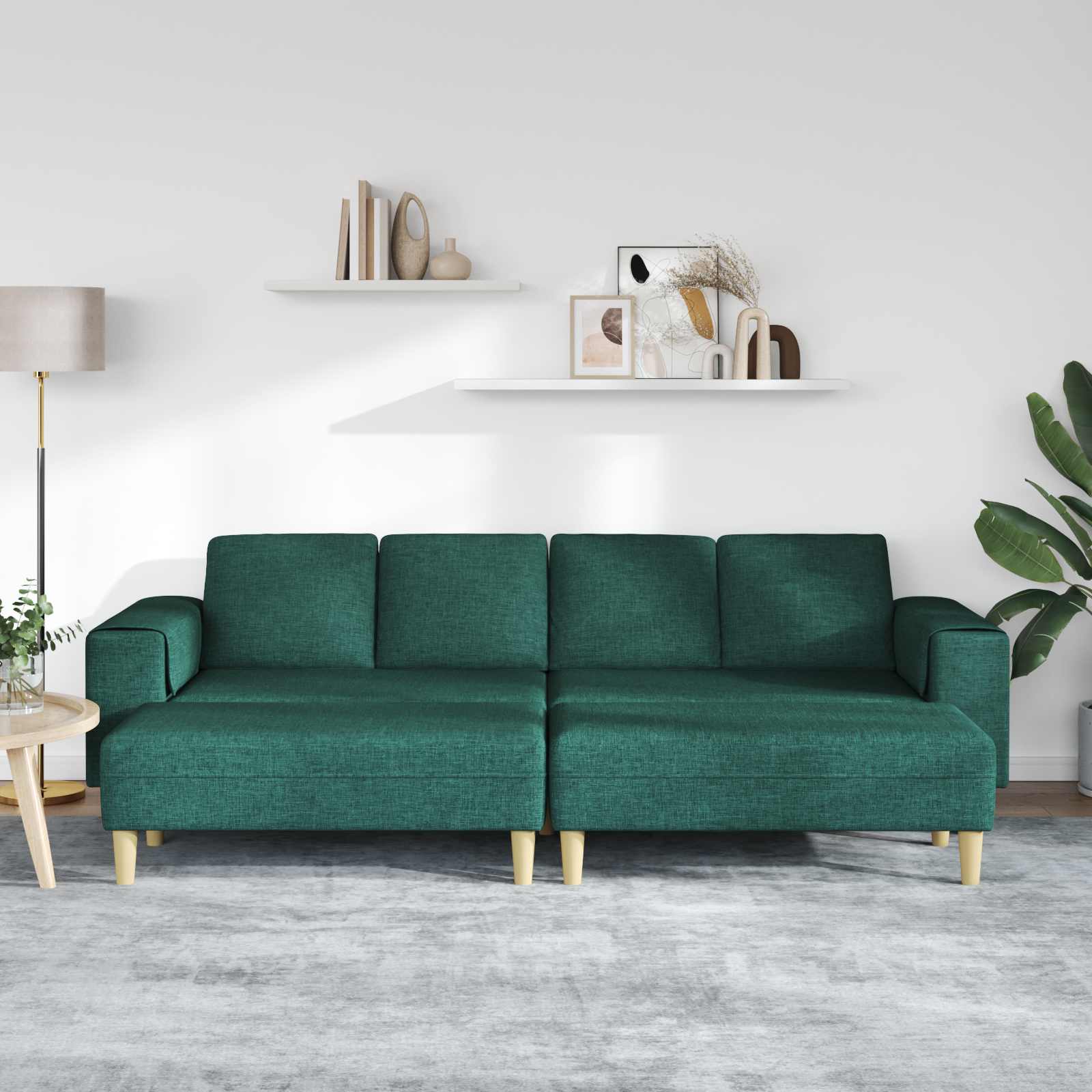 Woonkamer Bank 3 st Donkergroen Polyester