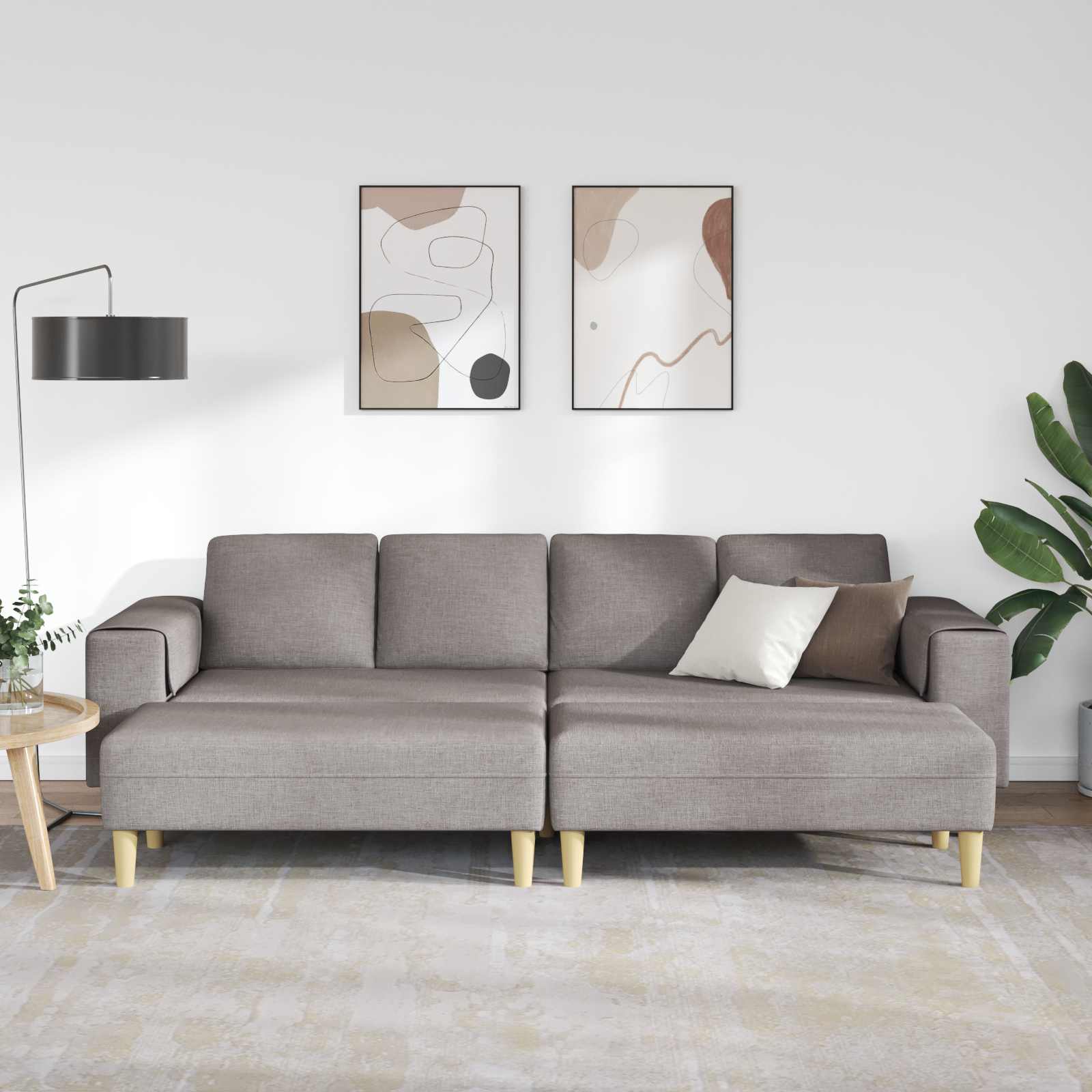 Woonkamer Bank 3 st Taupe Polyester