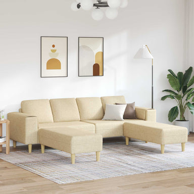Woonkamer Bank 3 st Crème Polyester