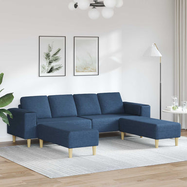 Woonkamer Bank 3 st Blauw Polyester